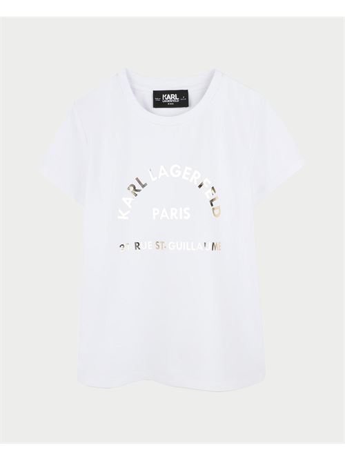 T-shirt bambina Karl Lagerfeld con stampa logo KARL LAGERFELD | Z3044710P